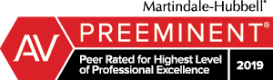 Martindale-Hubbell | AV | Preeminent | Peer Rated for Highest Level of Professional Excellence | 2019