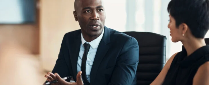 Employee discussing his wage and hour claim