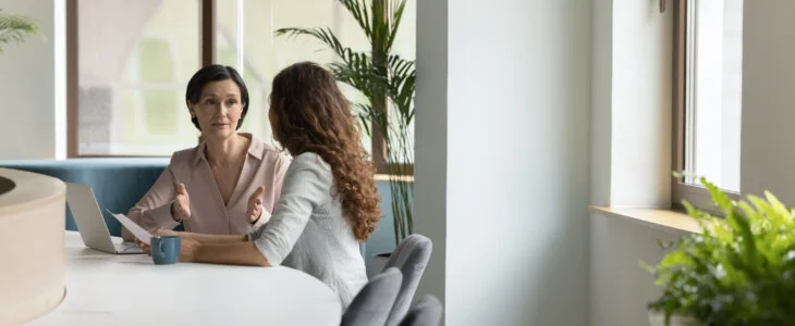 Employee speaking with employer